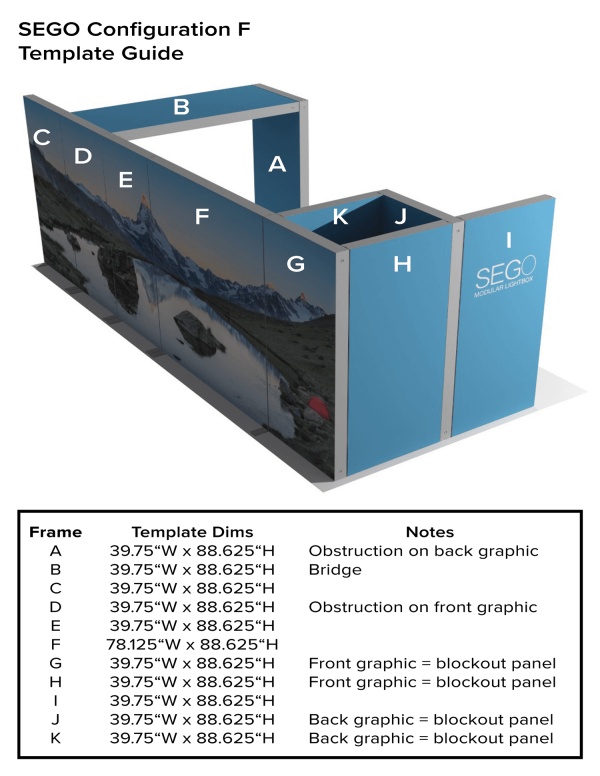 20x10 SEGO Configuration F Template Guidelines