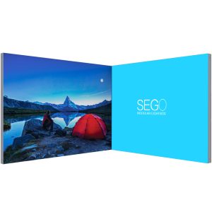 Angled View 20' x 10' SEGO Modular Lightbox Display Configuration B