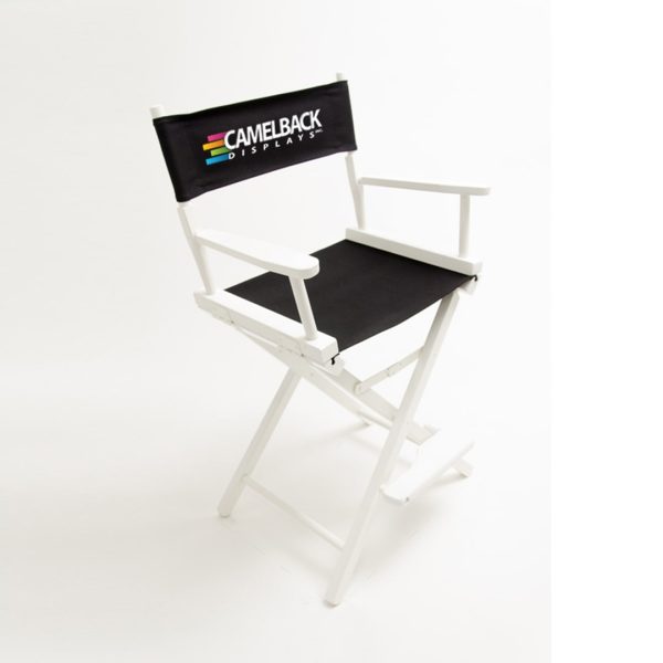 Imprinted Gold Medal Contemporary Director's Chair 24" white