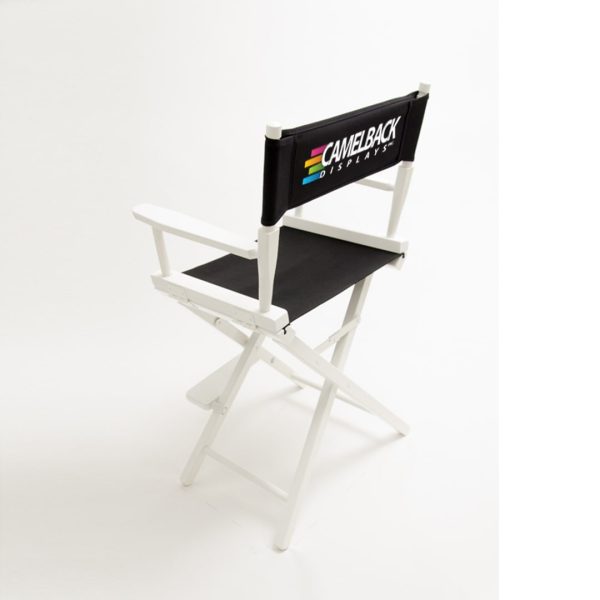 Imprinted Gold Medal Contemporary Director's Chair 24" white