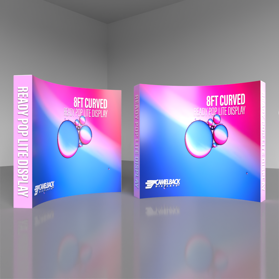 8ft Curved Ready Pop Lite Pop Up Display