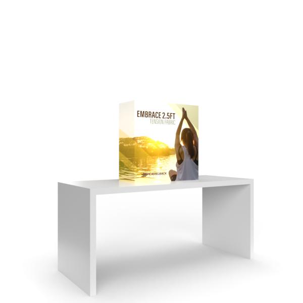 2.5′ (1x1) EMBRACE TABLETOP TENSION FABRIC DISPLAY