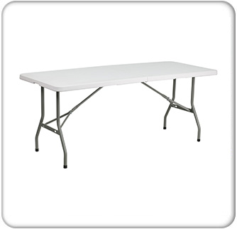 6' bi-fold granite plastic folding table main