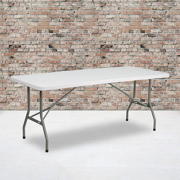 6' bi-fold granite plastic folding table props