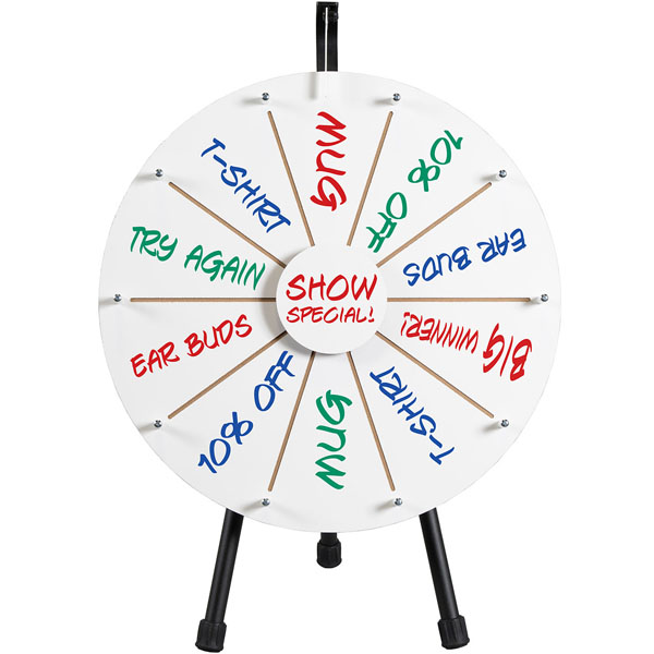 24" Orange and White Promotional Dry Erase Trade Show Prize Wheel 