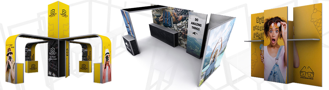 Modco Modular Exhibit Displays With SEG Fabric Graphics